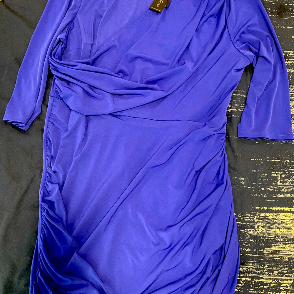Beautiful royal blue faux wrap dress… perfect for work or semi formal occasion